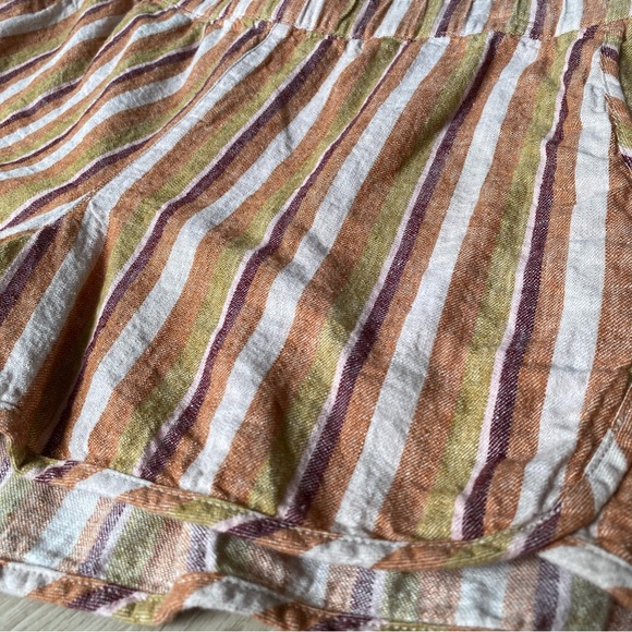 ❤️ NWOT Madewell Linen-Cotton Pull-On Shorts in Rainbow Stripe - Picture 5 of 9